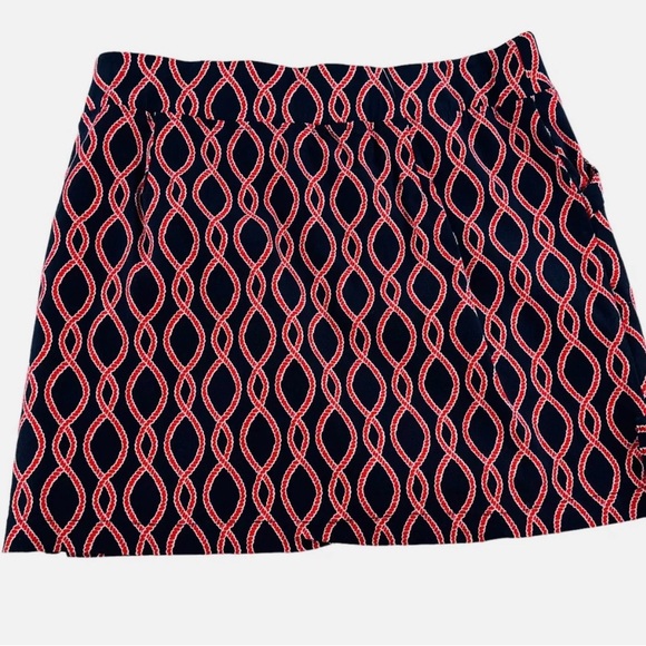 Crown & Ivy Nautical Rope Print Red And Navy Blue Skort. - Picture 2 of 11